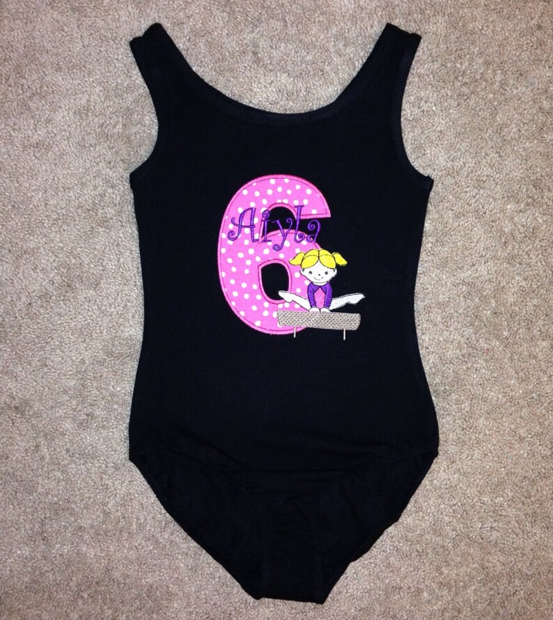 Personalized birthday gymnastics leotard with child's Etsy