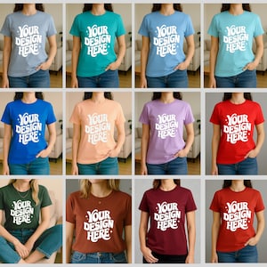 20+ Bella Canvas 3001 Mockups | Female Model Tee Bundle | TShirt Mockup Bundle | Best Boho T-Shirt Mockup Bundle | 3001 Bella Canvas Bundle