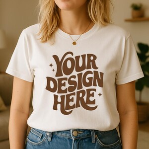 White Bella Canvas 3001 Shirt Mockup | White T-Shirt Mockup | Minimalist Bella Canvas Mockup | Shirt Model Mockup | 3001 Bella Canvas Mockup