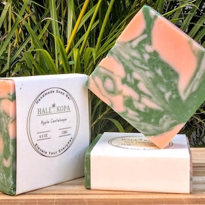 Apple Cantaloupe Vegan Soap Bar: Natural Cold Process, Hawaiian Gift