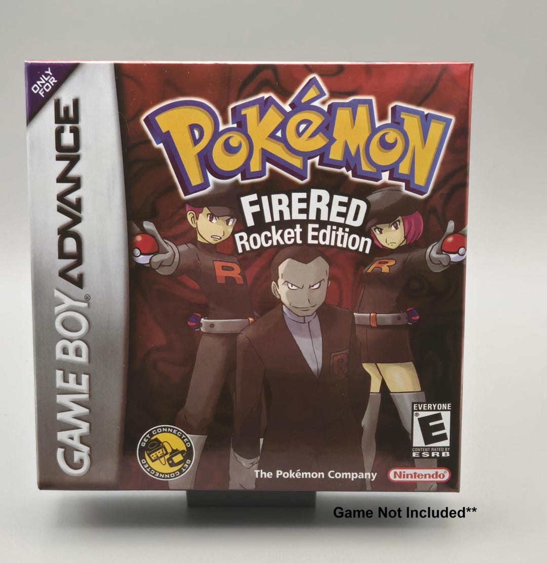 Pokemon Fire Red - Rocket Edition Custom Box **no Game Included