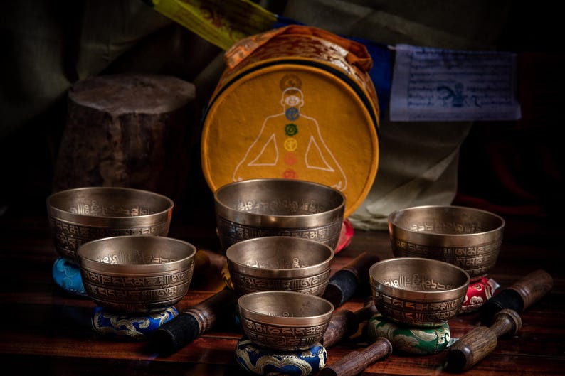 Tibetan Singing Bowl Set – Chakra Tibetan Singing Bowl Set of 7 ...