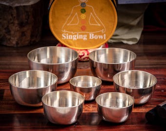 Juego de 7 cuencos tibetanos Chakra – Meditación, sanación, relajación
