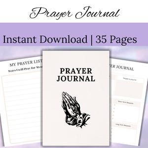 Printable Prayer Journal PDF | Digital Prayer Journal for Women | Bible Study & Devotional Planner | Instant Download Faith Journal