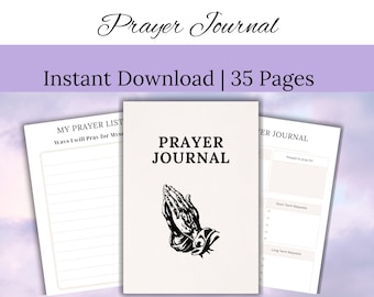 Printable Prayer Journal for Women: Bible Study & Devotional (Digital Download)