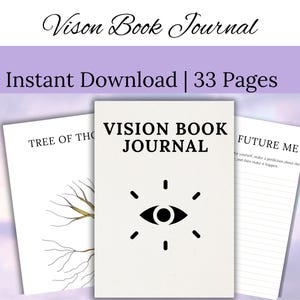 Vision Book Journal Printable | Digital Vision Board & Goal Setting Journal | Manifestation Planner PDF | Dream Life Workbook Download