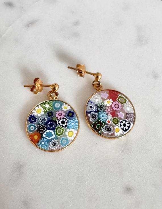 Murano Glass Millefiori Earrings