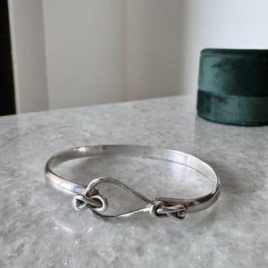 Sterling Silver Hook  & Eye Bangle Bracelet