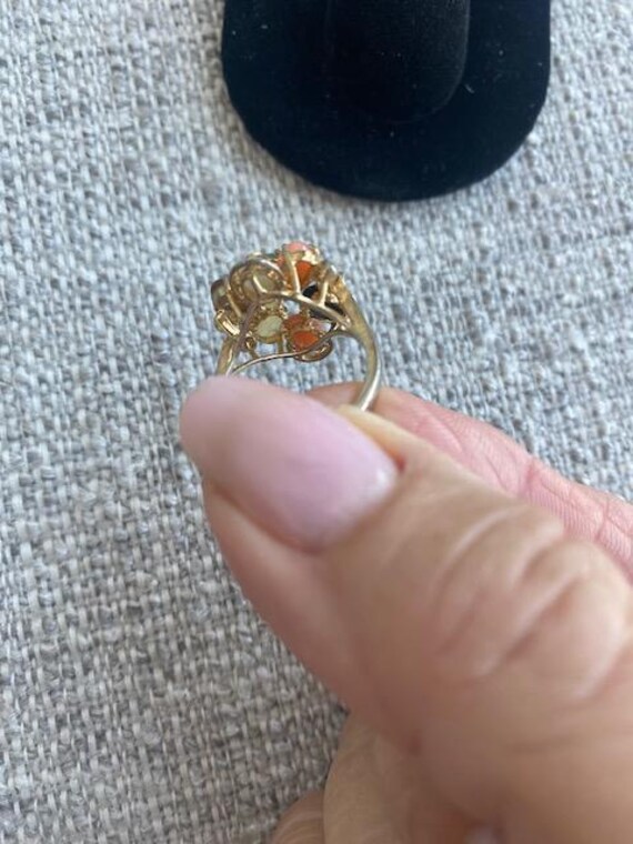 This  vintage multi stone ring is designed in a b… - image 3