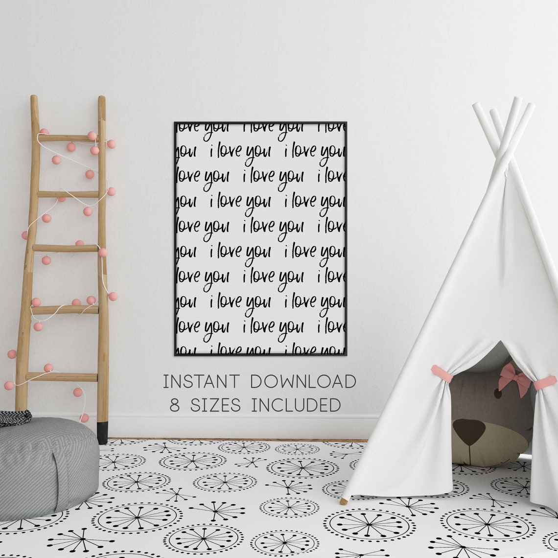 I Love You Printable Wall Art I Love You Baby Room Abstract - Etsy