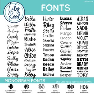 a collection of monogram fonts, including various letter circles and monograms, which are used for 2-3 letter monograms. The fonts are organized in a way that allows for easy identification and selection based on the desired monogram.