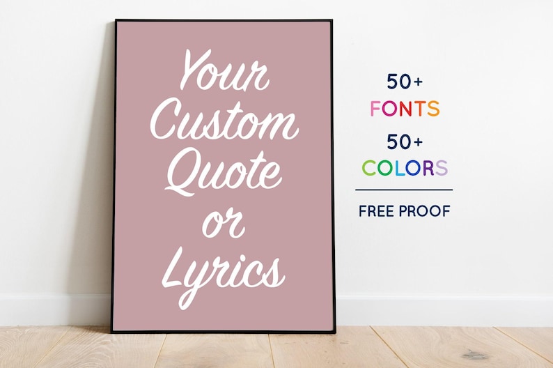 Downloadable Custom Quote - Custom Poster Print Custom Quote Sign Personalized Quote Custom Print Printable Digital Wall Art image 1