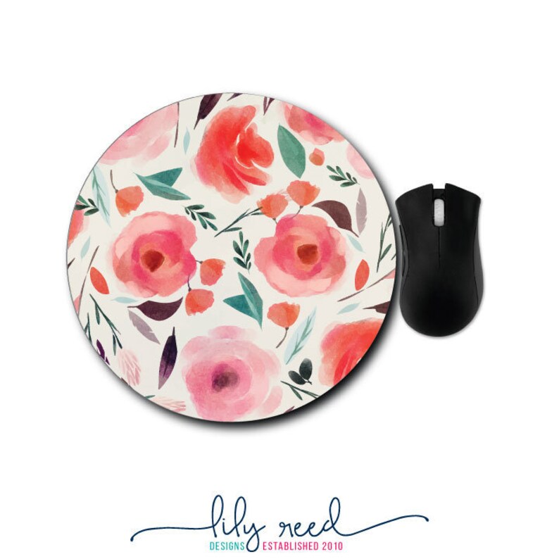 Peony Mousepad Peony Flowers Mouse Pad Floral Office Supplies Etsy