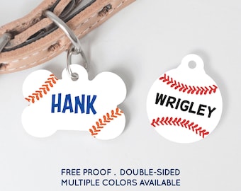 Baseball Pet Tag - Personalized MLB Team Dog Puppy Cat ID Tag - Pet Gift - Customized Sports Pet Name Tag #180