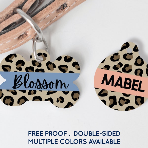 Cheetah Leopard Pet Tag Dog Tag Cat Tag Custom ID Tag Pet Tag Dog ID Tag Pet ID Tags Dog Custom Pet Tag Puppy Tag Personalized Pet Tag #184