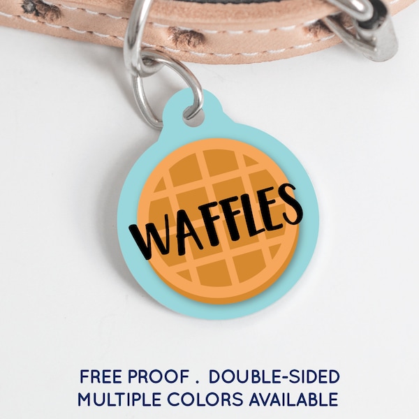 Waffle Pet Tag Dog Tag Cat Tag Custom ID Tag Waffle Pet Tag Dog ID Tag Dog Custom Pet Tag Puppy Tag Personalized Pet Tag #212