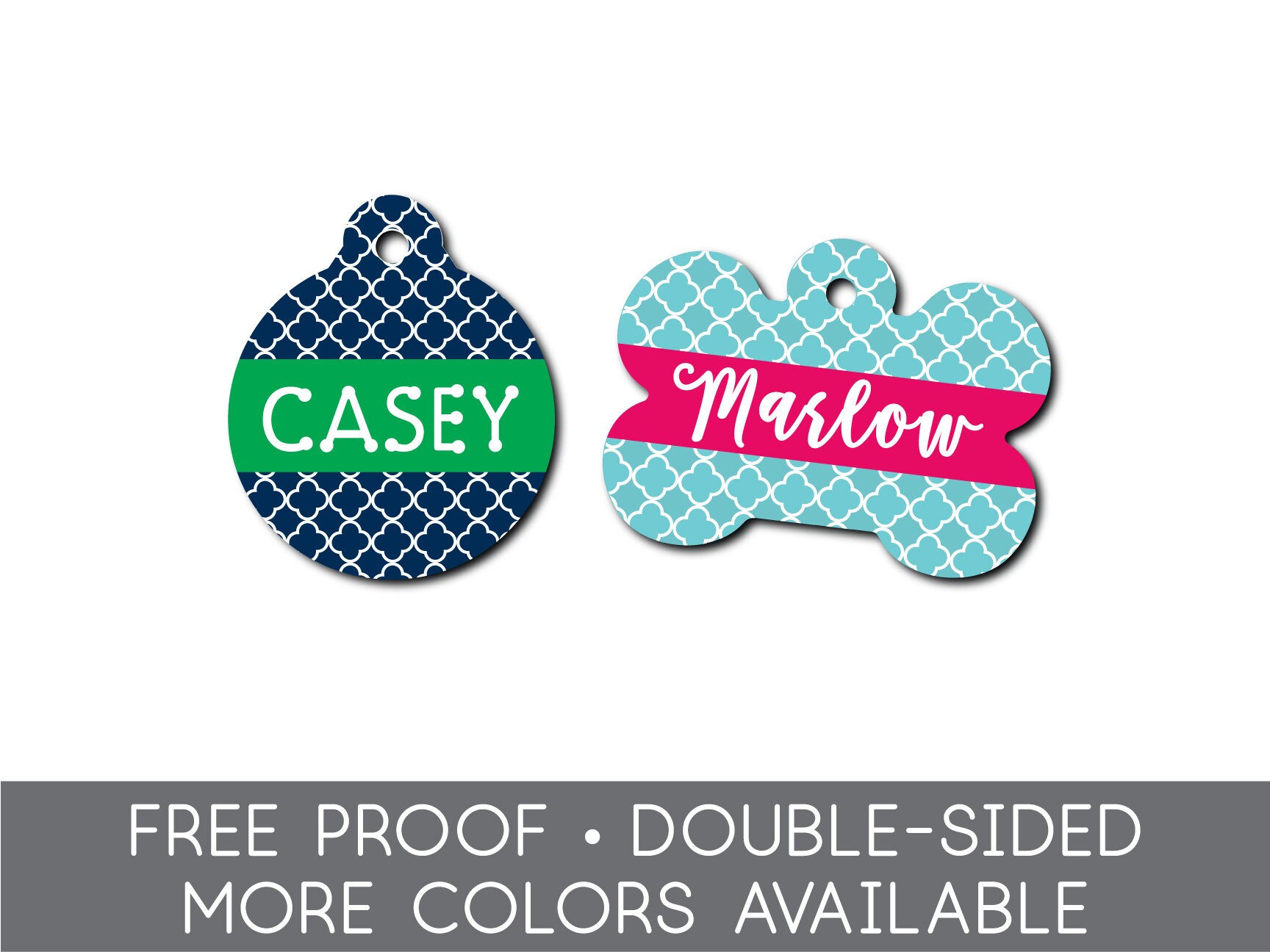 Quatrefoil Clover Pet Tag Dog Tag Cat Tag Custom ID Tag Pet Tag Dog I…