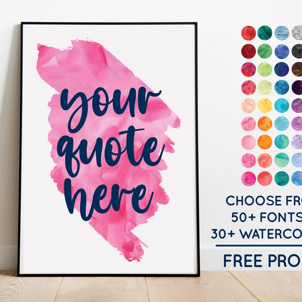 Watercolor Quote - Etsy