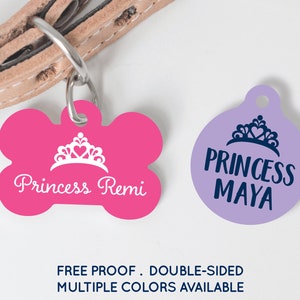 Princess Crown Pet Tag Dog Tag Cat Tag Custom ID Tag Pet Tag Dog ID Tag Pet ID Tags Dog Custom Pet Tag Puppy Tag Personalized Pet Tag #104