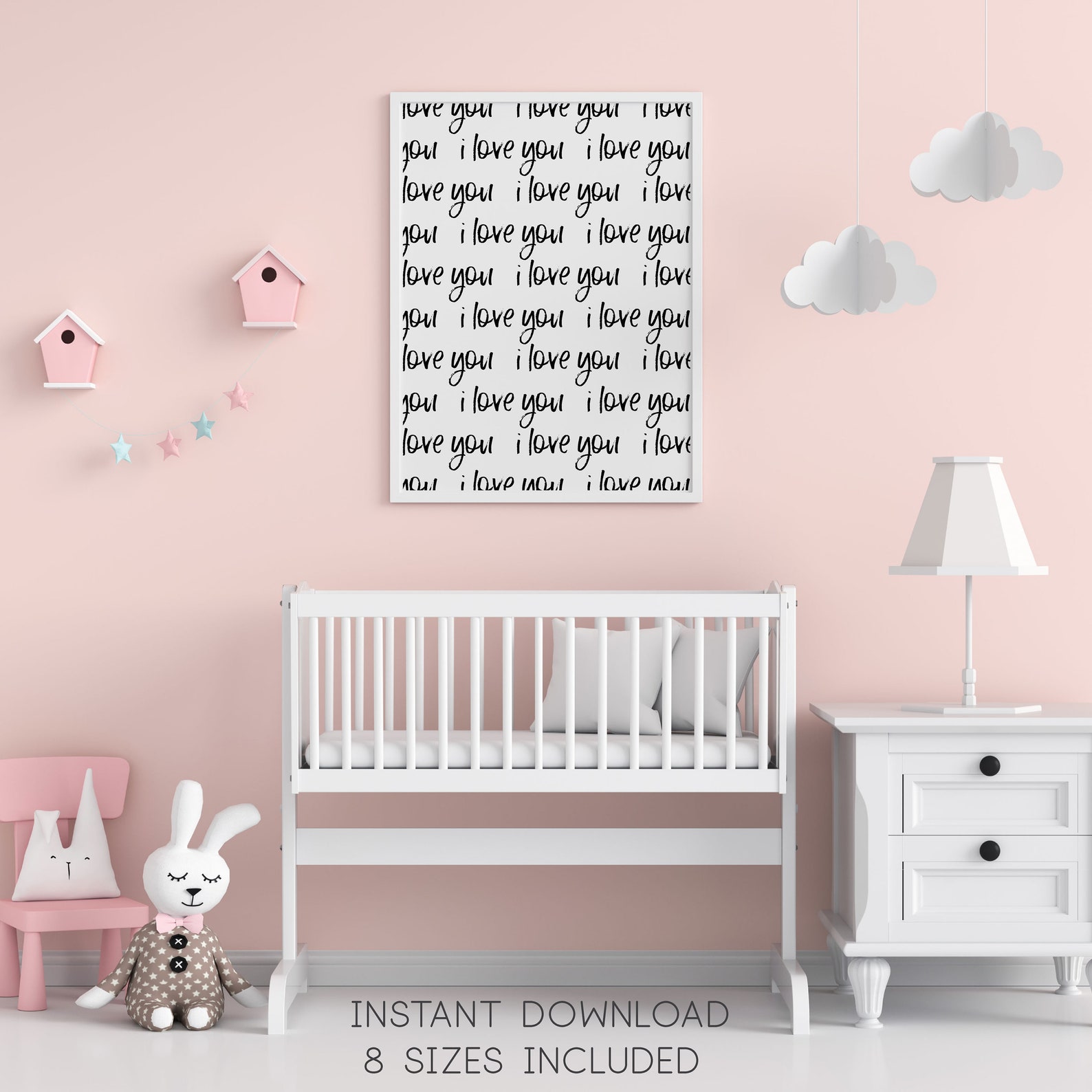 I Love You Printable Wall Art I Love You Baby Room Abstract - Etsy