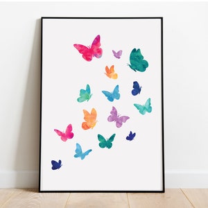 Butterfly Playroom Wall Art - Playroom Sign Kindergarten Classroom Poster Homeschool Watercolor Wall Art Digital Instant Download