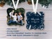 Photo Ornament Personalized Christmas Ornament Holiday Memorial Wedding Baby Family Engagement Pet Home Gift Navy Snowflake Winter #401 