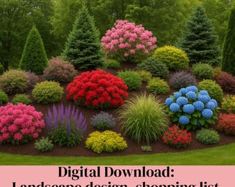 Ready to Use Large Landscape Berm Planting Guide | Evergreen Flowering Shrub Layout | Garden Design PDF | DIY Front Yard Landscape Plan