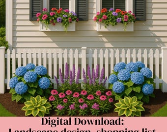 DIY Flower Box & Front Garden Layout | Printable Landscape Design | Window Boxes | Landscape Design DIY Landscape Window box Flowers