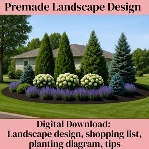 Premade Landscape Berm Design, Landscape Berm Zone 5-9, Curb Appeal Landscaping, Privacy Berm, Berm Landscaping Design Instant Download