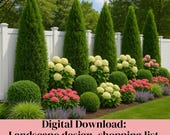 Ready to Use DIY Landscape Design, Fence Landscape, Zone 5-9, Curb Appeal Landscaping, Evergreen Landscape, Fence Garden Bed Design,