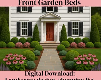 Ready to Use DIY Landscape Design, Front Landscape, Curb Appeal Landscaping, Evergreen Landscape, Front Garden Bed Design, Foundation Beds