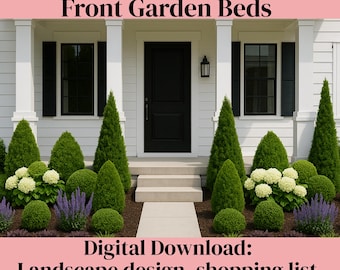 Ready to Use Premade Landscape Design, Front Landscape, Zone 5-9, Curb Appeal Landscaping, Evergreen Landscape, Front Garden Bed Design