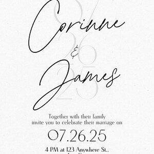 wedding invitation template, editable wedding invite, digital wedding invitation, Canva template, instant download, wedding announcement