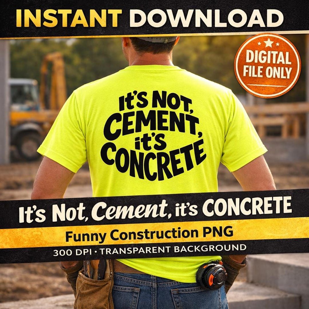It’s Not Cement It’s Concrete PNG, Funny Construction Shirt Design ...