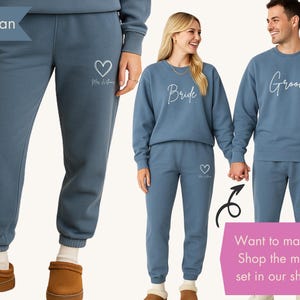 Custom Wedding Sweatpants Comfort Colors Custom Sweatpants with Last Name Bride Honeymoon Pants Bachelorette Gift Matching Wedding Sweats