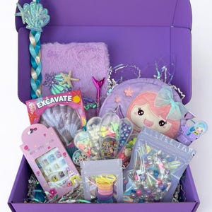 Scatola regalo magica a forma di sirena – Scatola a sorpresa per compleanno con bomboniere, giocattoli e attività – Perfetta per compleanni, bomboniere o semplicemente perché