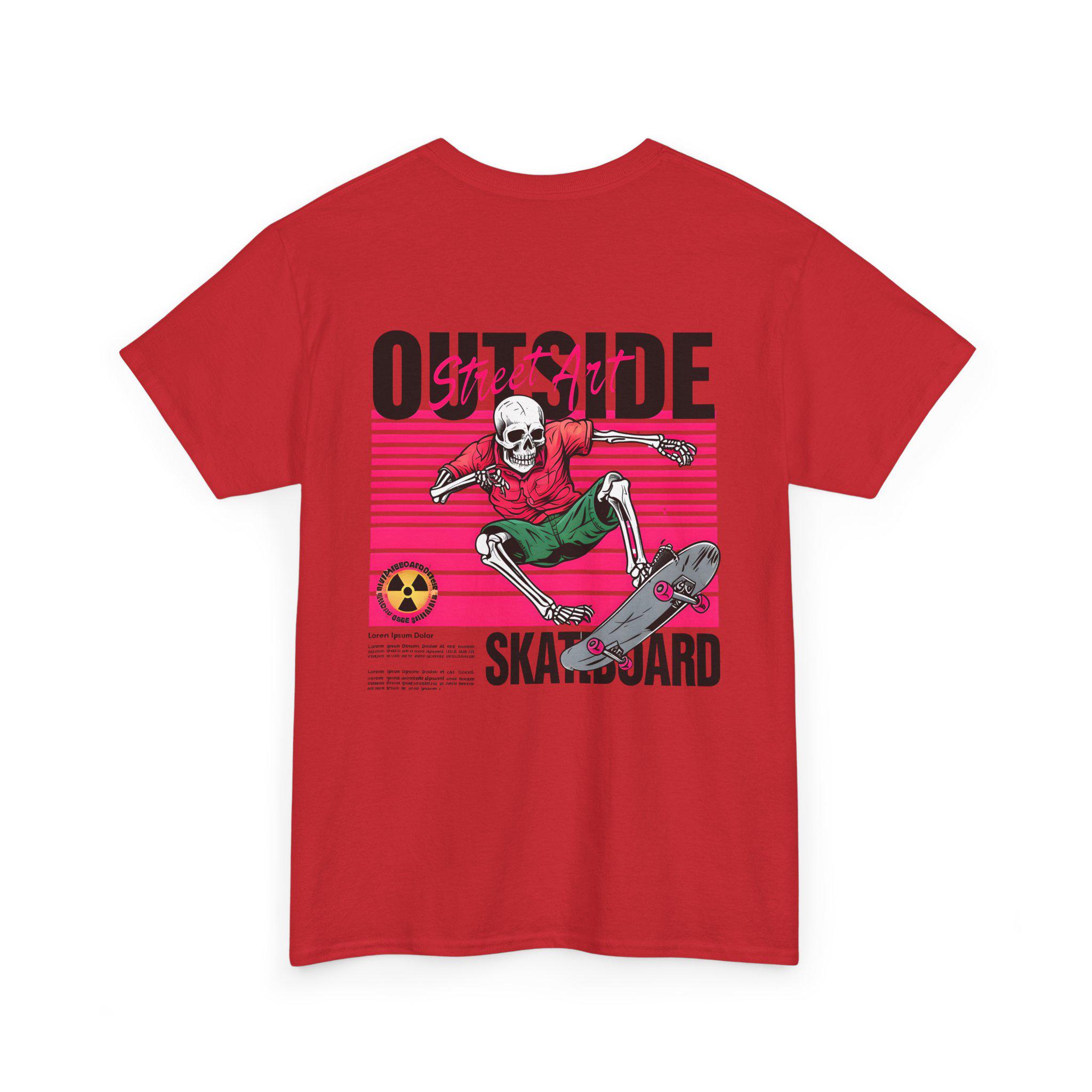 Outside Skateboard T-Shirt – Skater Style Graphic Tee – Cotton Shirt – Funny Streetwear Gift for Skaters, Teens, Outdoor Lifestyle Fans
