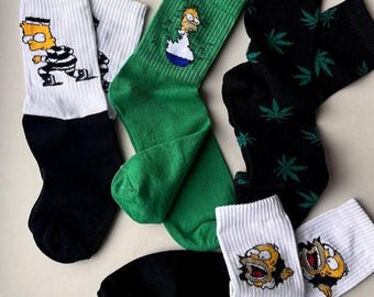 Simpsons Socks Gift Box: 4 Pairs - Funny Cartoon Socks