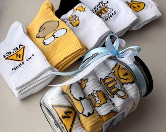 Funny Men's Socks Gift Set: Novelty Socks in Glass Jar