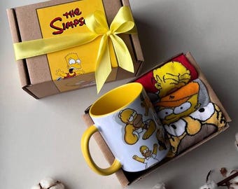 The Simpsons Gift Set: Homer Mug & Socks - Cartoon Fan Merchandise