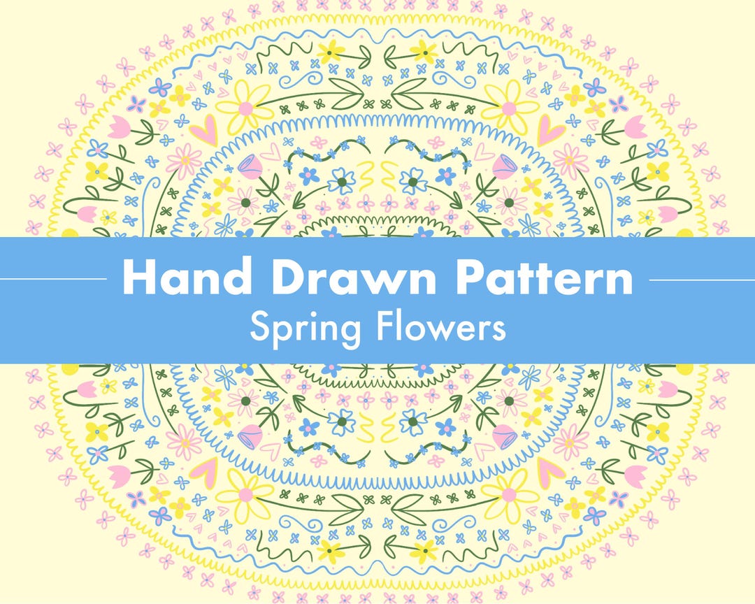 Hand Drawn Spring Flower Pattern (digital Download) - Etsy