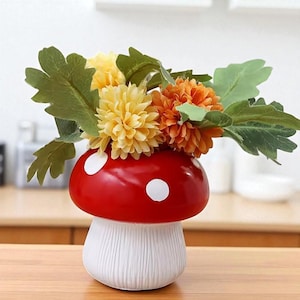 Personalised Mushroom Vase – Custom Home Decoration, Hydroponic Flower Arrangement Holder, Unique Tabletop Decor