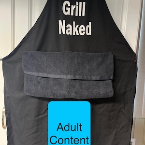 MATURE CONTENT Grill Naked, Fathers Day, Man Apron, Gag Gift, Funny Man