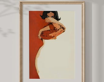 Minimalist Woman Art Print, Modern Female Illustration