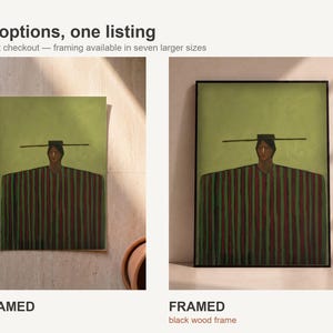 Abstract Folk Figure Print, Figurative Art Print, Bold Wall Art, Eclectic Wall Decor, Olive Green Wall Art image 6