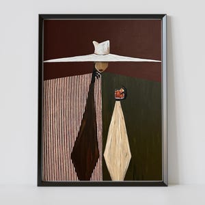 Minimalist Woman with Cocktail Print, Modern Fashion Illustration (Digital Download)