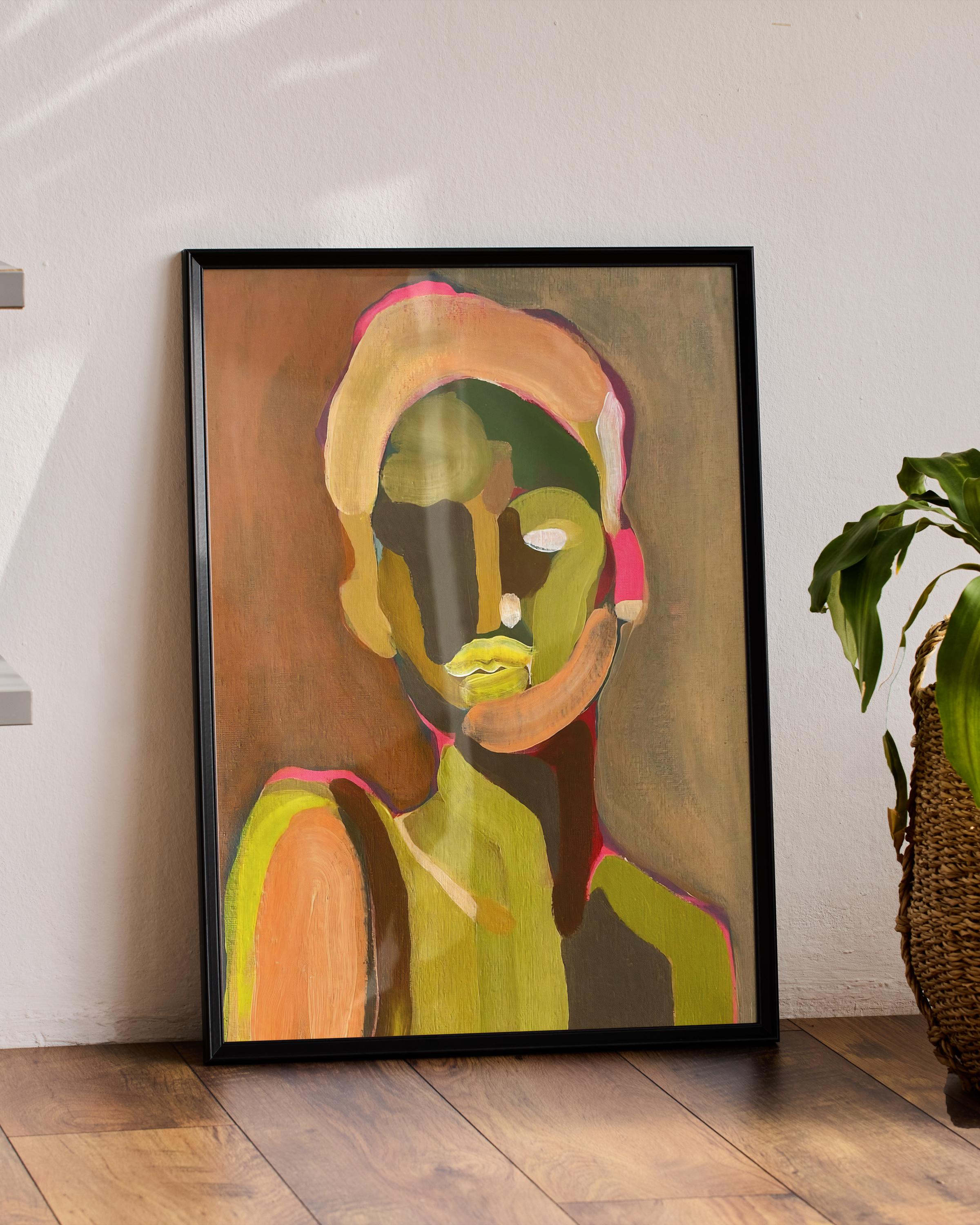 Abstract Modern Woman Portrait Print Digital Download Minimalist ...