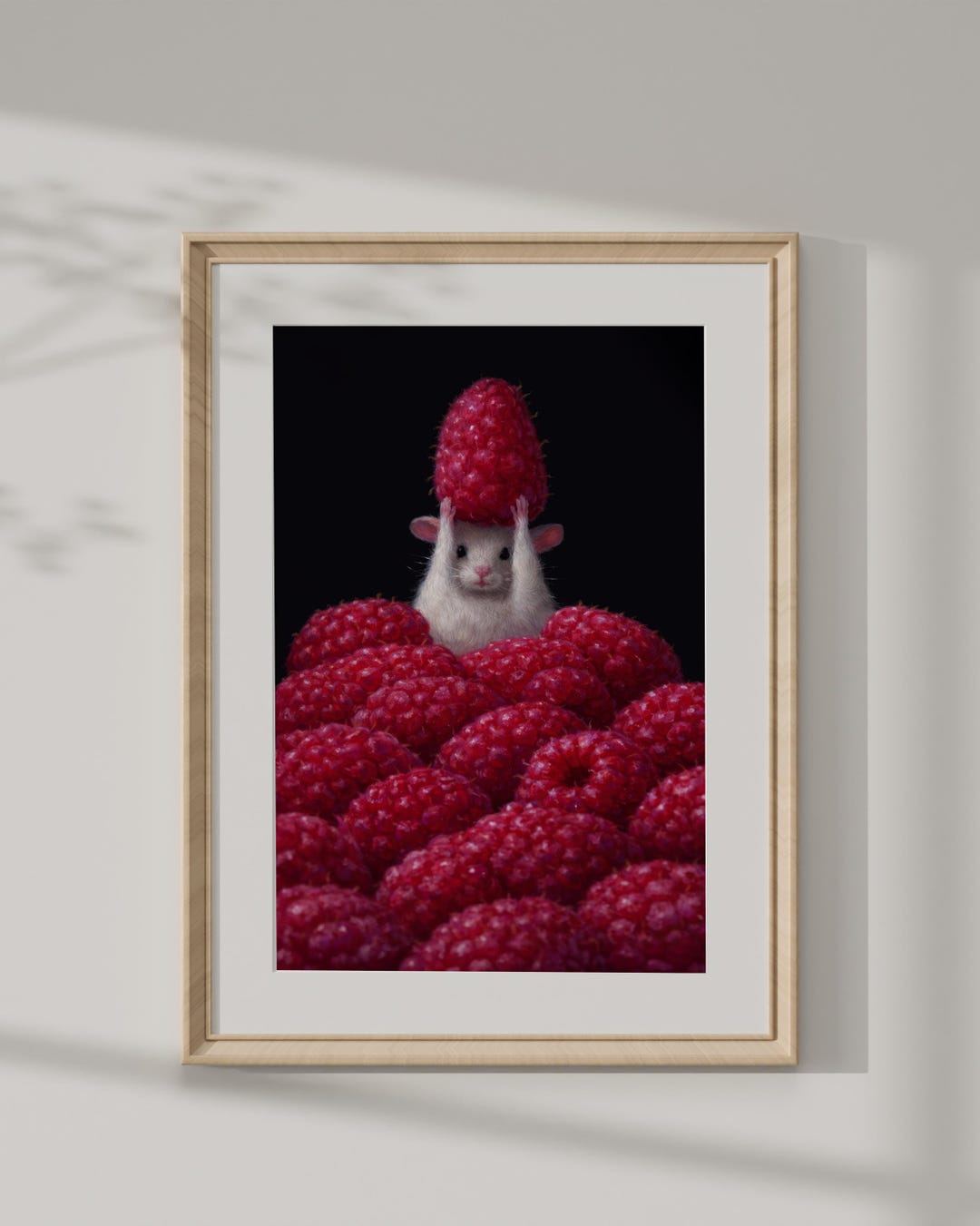 Mouse Raspberry Surreal Art Print, Whimsical Kitchen Decor - Etsy