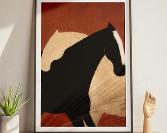 Modern Horse Wall Art, Fine Art Print, Equestrian Decor