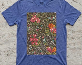 Toile de Jouy Floral Textile Pattern T-Shirt (Anonymous, Gouache, ca. 1800)